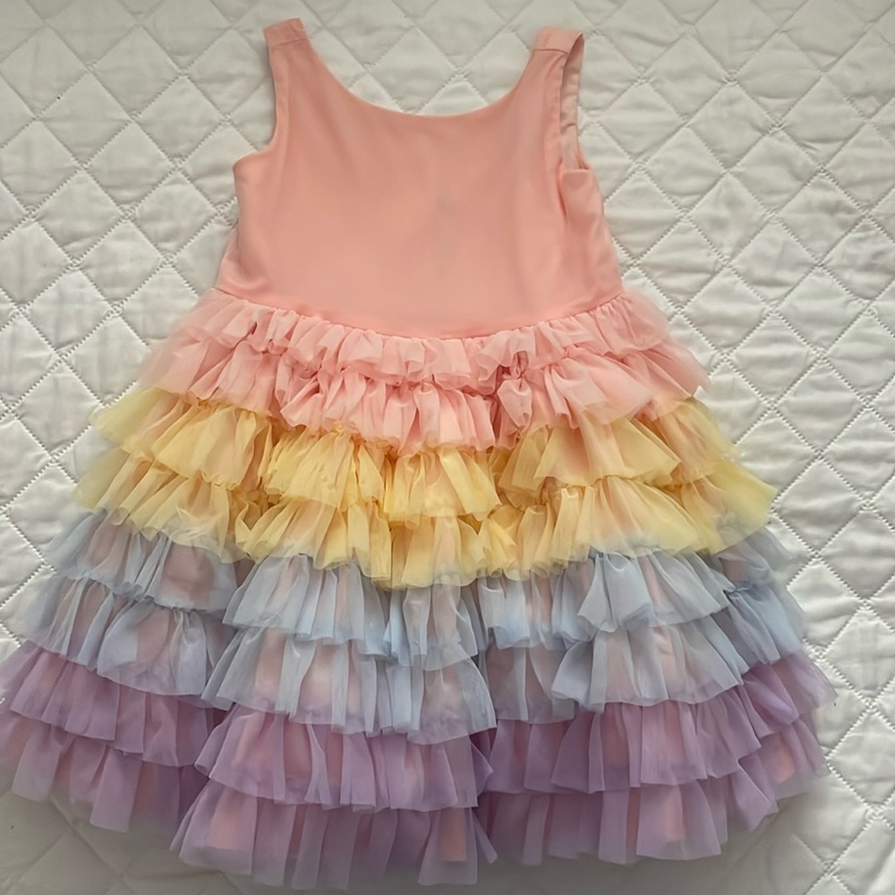 Janie and Jack Birthday Rainbow Tulle Dress 2T